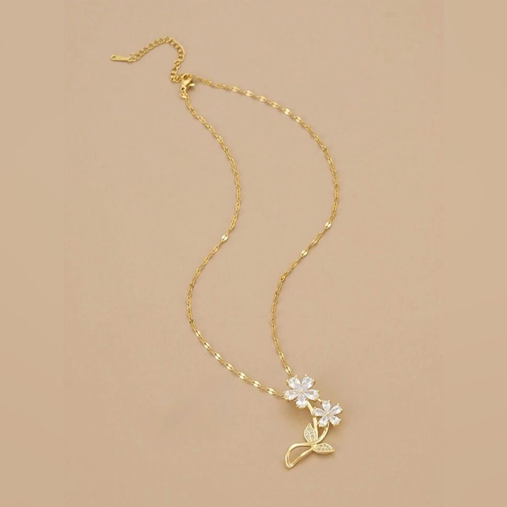 Crystal flower necklace N748